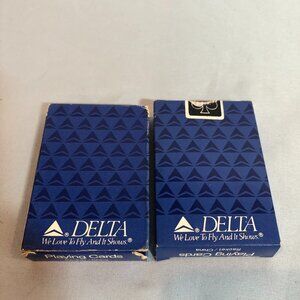 LOT of 2 Delta Airlines Deck Playing Cards (1 Sealed, 1 Opened) #F38